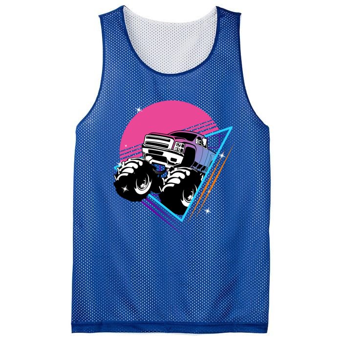 Retro Monster Truck Show Gift Vintage Monster Trucks Gift Mesh Reversible Basketball Jersey Tank