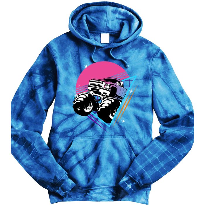 Retro Monster Truck Show Gift Vintage Monster Trucks Gift Tie Dye Hoodie