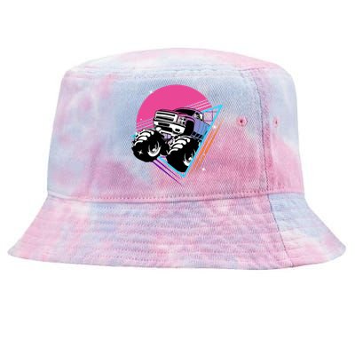 Retro Monster Truck Show Gift Vintage Monster Trucks Gift Tie-Dyed Bucket Hat