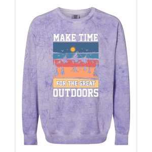 Retro Make Time Foe The Great Outdoors Camping For Camper Colorblast Crewneck Sweatshirt