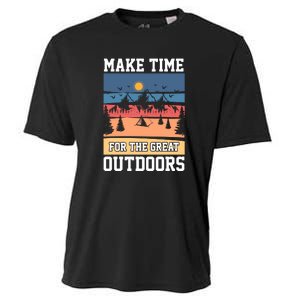 Retro Make Time Foe The Great Outdoors Camping For Camper Cooling Performance Crew T-Shirt