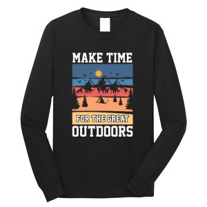 Retro Make Time Foe The Great Outdoors Camping For Camper Long Sleeve Shirt