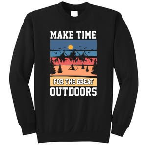 Retro Make Time Foe The Great Outdoors Camping For Camper Sweatshirt