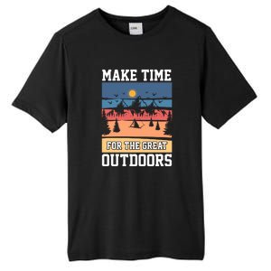 Retro Make Time Foe The Great Outdoors Camping For Camper Tall Fusion ChromaSoft Performance T-Shirt