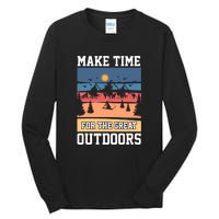 Retro Make Time Foe The Great Outdoors Camping For Camper Tall Long Sleeve T-Shirt