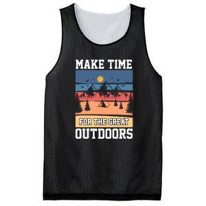 Retro Make Time Foe The Great Outdoors Camping For Camper Mesh Reversible Basketball Jersey Tank