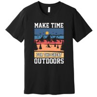 Retro Make Time Foe The Great Outdoors Camping For Camper Premium T-Shirt