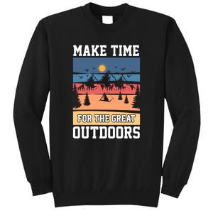 Retro Make Time Foe The Great Outdoors Camping For Camper Tall Sweatshirt