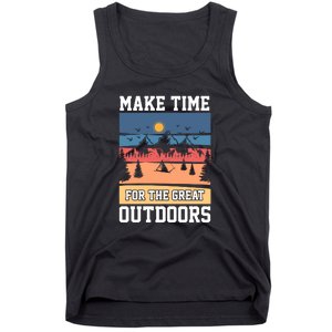 Retro Make Time Foe The Great Outdoors Camping For Camper Tank Top