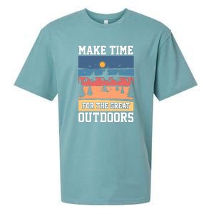 Retro Make Time Foe The Great Outdoors Camping For Camper Sueded Cloud Jersey T-Shirt