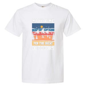 Retro Make Time Foe The Great Outdoors Camping For Camper Garment-Dyed Heavyweight T-Shirt