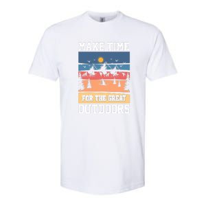 Retro Make Time Foe The Great Outdoors Camping For Camper Softstyle CVC T-Shirt