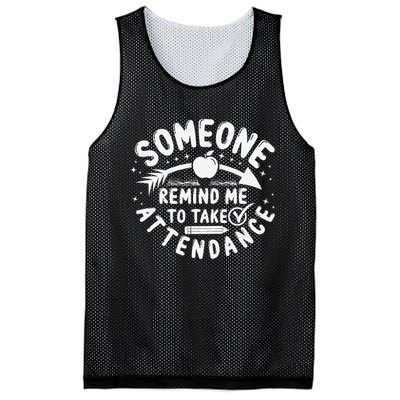 Remind Me to Take Attendance Funny Teacher School Educator Mesh Reversible Basketball Jersey Tank