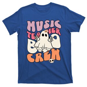 Retro Music Teacher Boo Crew Halloween Costume Teacher Squad Funny Gift T-Shirt