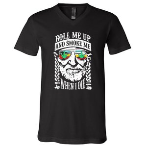 Roll Me Up And Smoke Me When I Die V-Neck T-Shirt