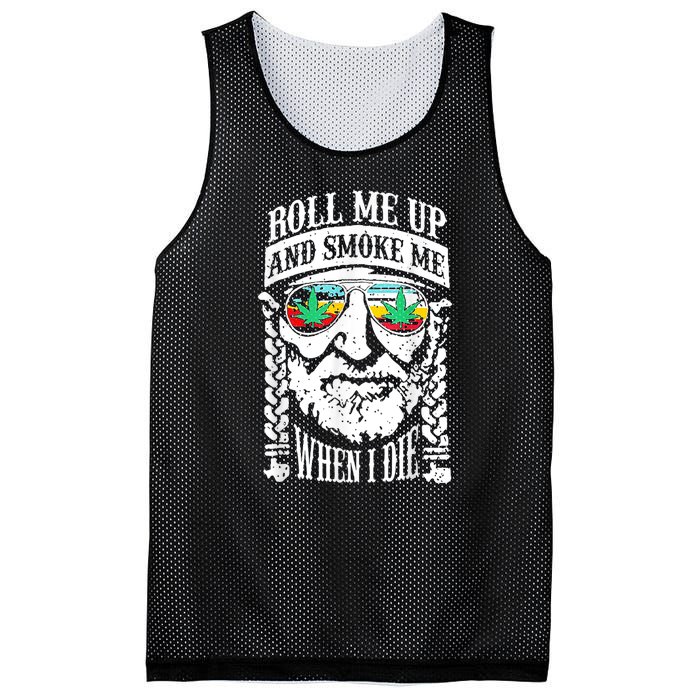 Roll Me Up And Smoke Me When I Die Mesh Reversible Basketball Jersey Tank