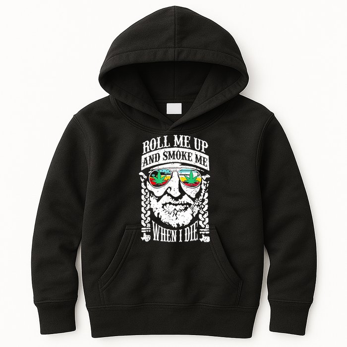 Roll Me Up And Smoke Me When I Die Kids Hoodie