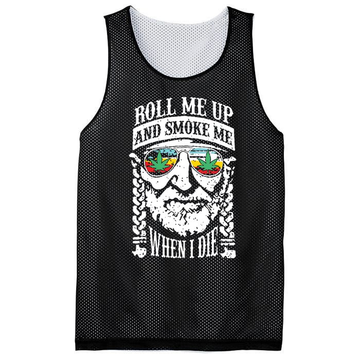 Roll Me Up And Smoke Me When I Die Mesh Reversible Basketball Jersey Tank