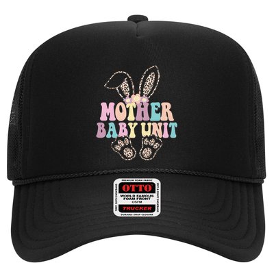 Retro Mother Unit Easter Leopard Bunny Postpartum Nurse Meaningful Gift Trucker Hat