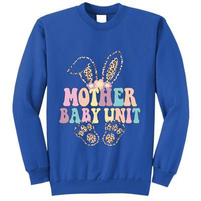 Retro Mother Unit Easter Leopard Bunny Postpartum Nurse Meaningful Gift Sweatshirt