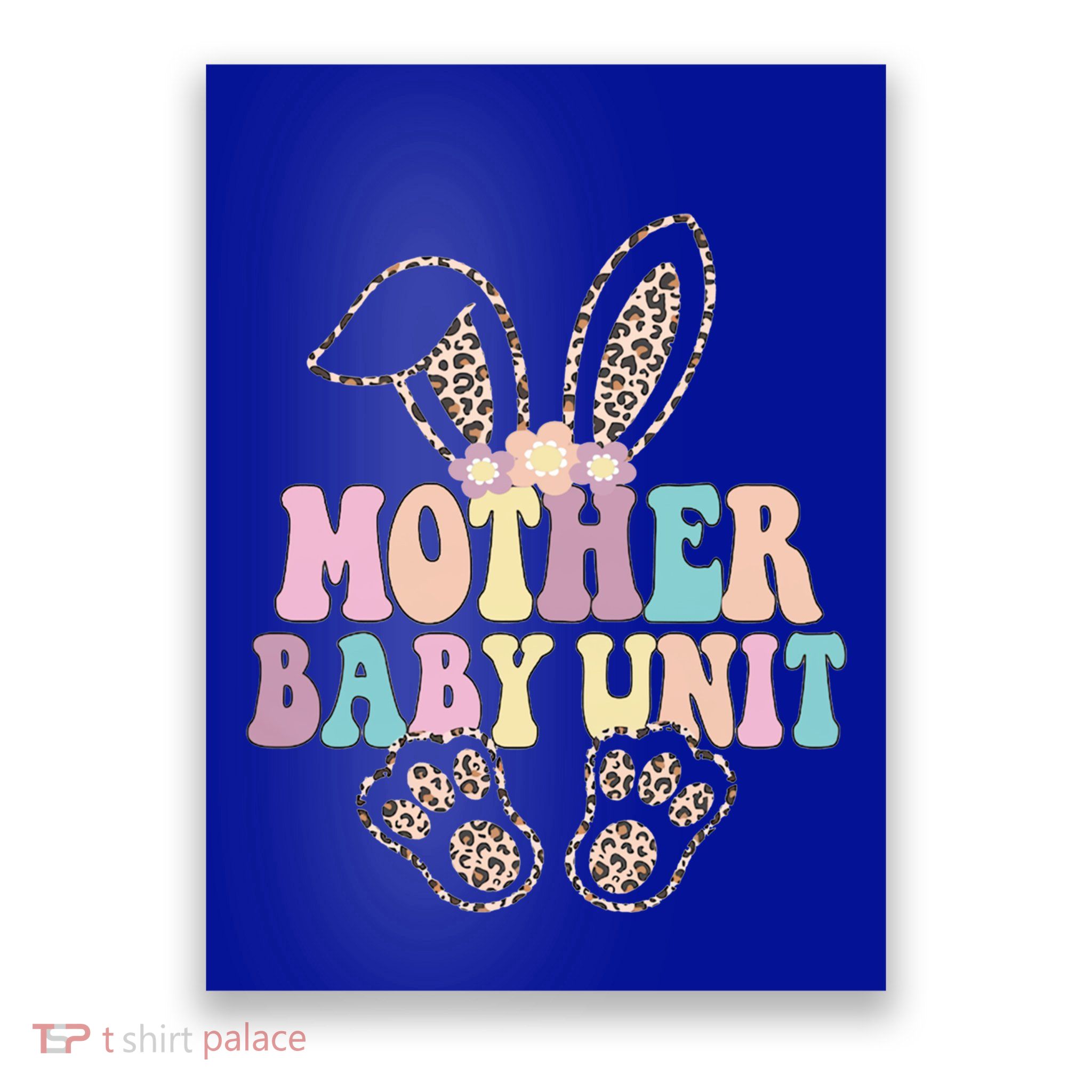Retro Mother Unit Easter Leopard Bunny Postpartum Nurse Meaningful Gift Poster