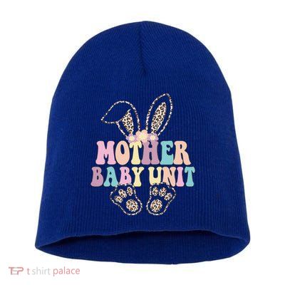 Retro Mother Unit Easter Leopard Bunny Postpartum Nurse Meaningful Gift Short Acrylic Beanie