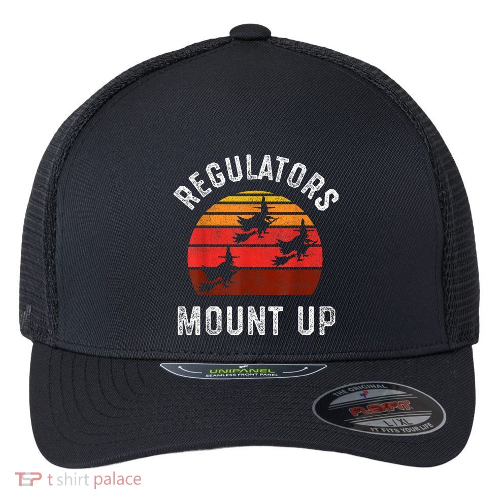 Regulators Mount Up Funny Halloween Witch Flexfit Unipanel Trucker Cap