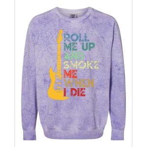 Roll Me Up And Smoke Me When I Die Guitar Colorblast Crewneck Sweatshirt