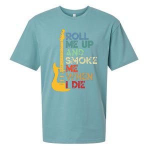 Roll Me Up And Smoke Me When I Die Guitar Sueded Cloud Jersey T-Shirt