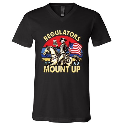 Regulators Mount Up 4th Of July Independence Day V-Neck T-Shirt