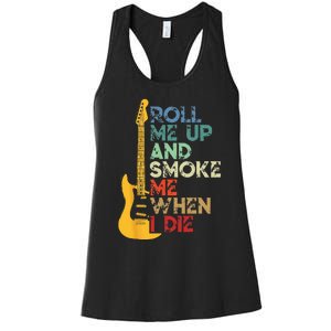 Roll Me Up And Smoke Me When I Die Guitar Women's Racerback Tank