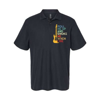 Roll Me Up And Smoke Me When I Die Guitar Softstyle Adult Sport Polo