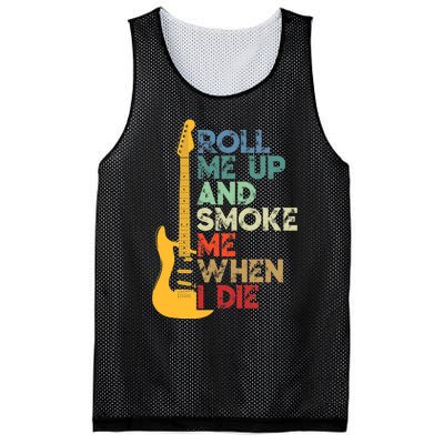 Roll Me Up And Smoke Me When I Die Guitar Mesh Reversible Basketball Jersey Tank