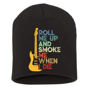 Roll Me Up And Smoke Me When I Die Guitar Short Acrylic Beanie