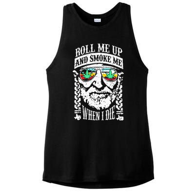 Roll Me Up And Smoke Me When I Die Ladies PosiCharge Tri-Blend Wicking Tank