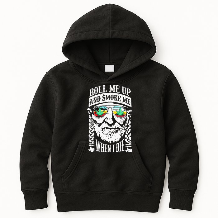Roll Me Up And Smoke Me When I Die Kids Hoodie