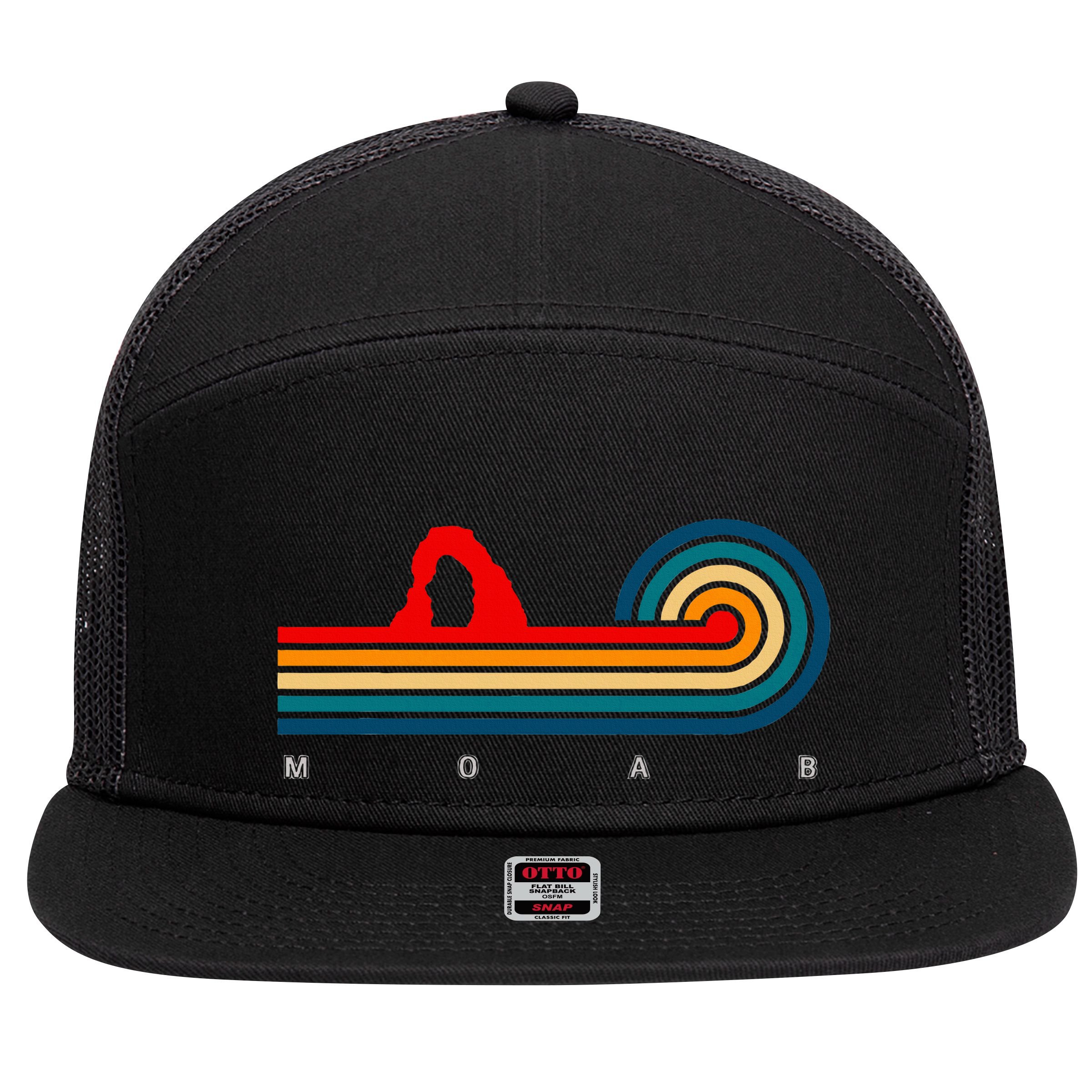 Retro Moab Utah 7 Panel Mesh Trucker Snapback Hat
