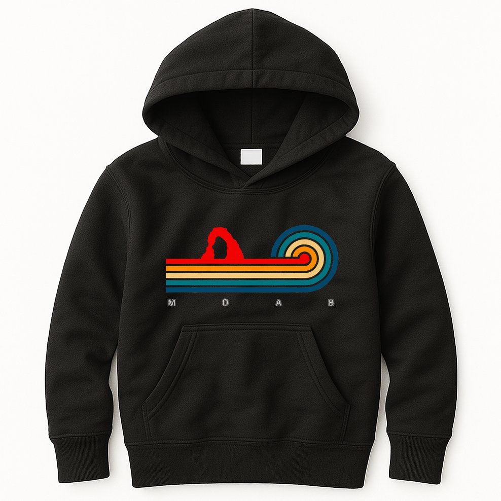 Retro Moab Utah Kids Hoodie