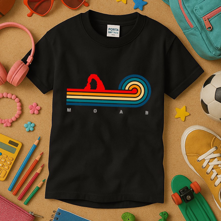 Retro Moab Utah Kids T-Shirt