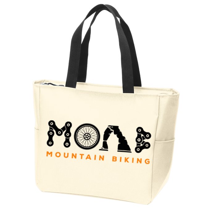 Retro Moab Utah Souvenir Mountain Biking Mtb Trail Riding Zip Tote Bag