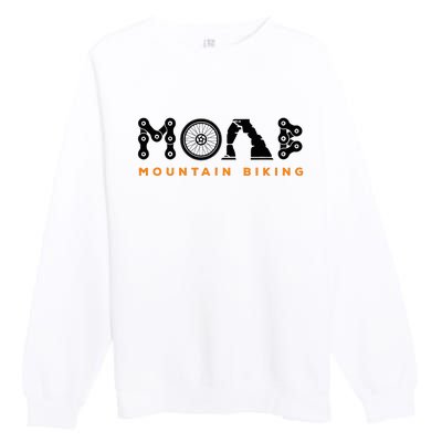 Retro Moab Utah Souvenir Mountain Biking Mtb Trail Riding Premium Crewneck Sweatshirt