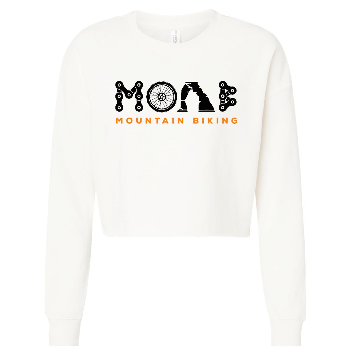 Retro Moab Utah Souvenir Mountain Biking Mtb Trail Riding Cropped Pullover Crew