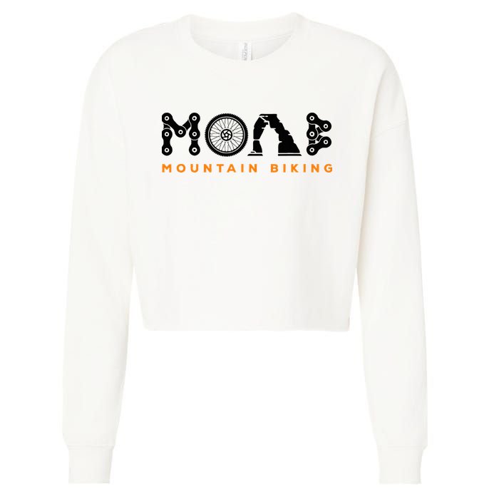 Retro Moab Utah Souvenir Mountain Biking Mtb Trail Riding Cropped Pullover Crew