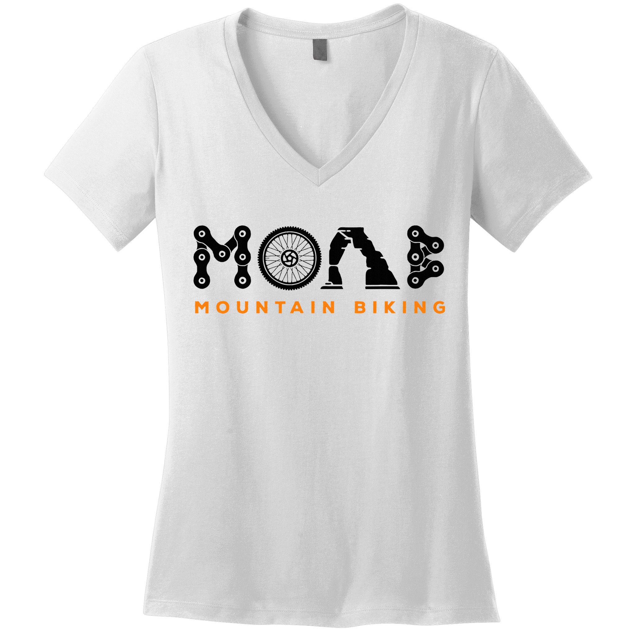 Retro Moab Utah Souvenir Mountain Biking Mtb Trail Riding Women's V-Neck T-Shirt