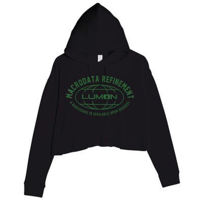 Retro Macrodata Vintage Refinet Lumon Crop Fleece Hoodie