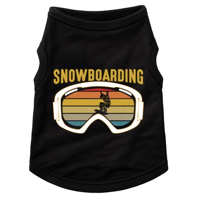 Retro Mountain Vibes: Vintage Snowboarding Meaningful Gift Doggie Tank