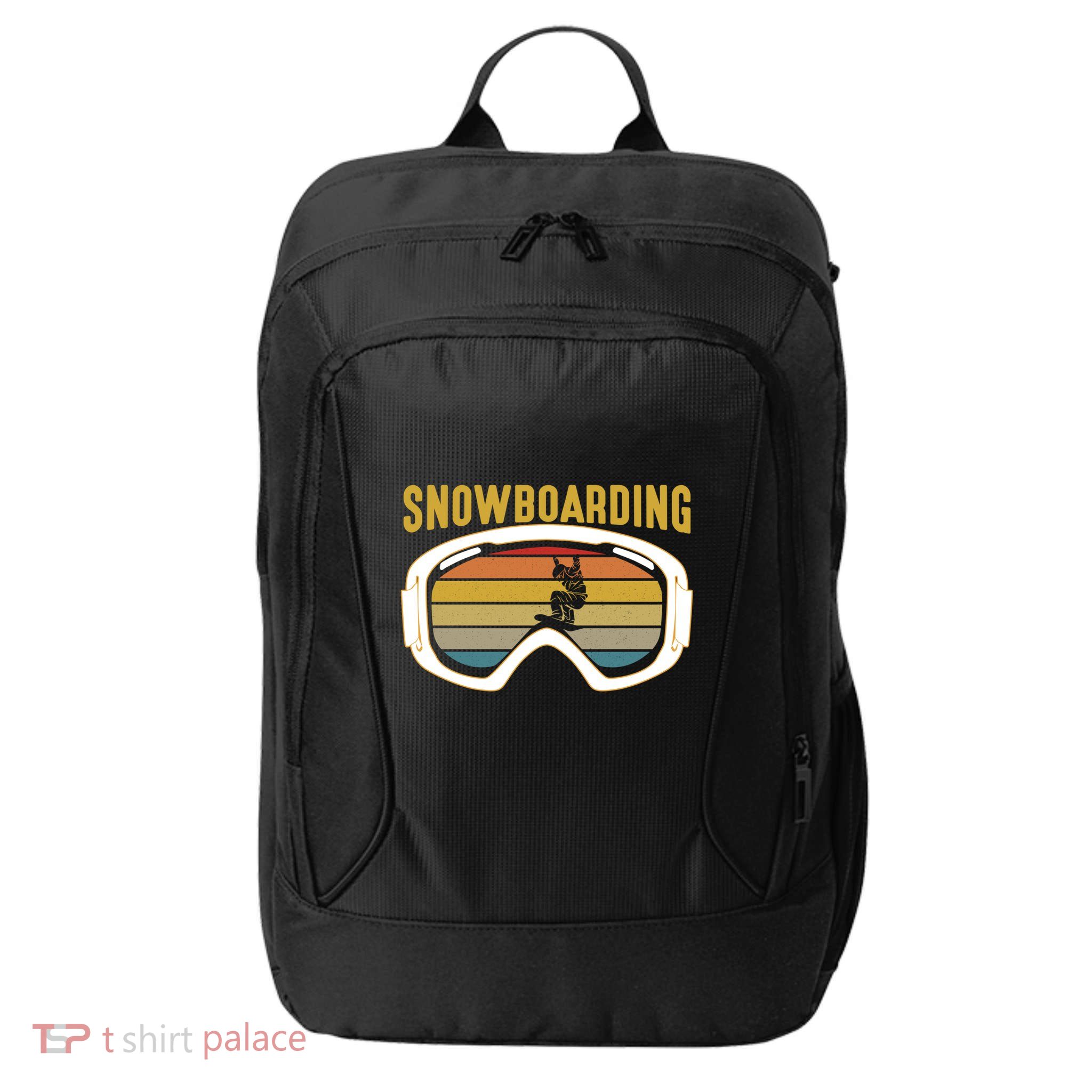 Retro Mountain Vibes: Vintage Snowboarding Meaningful Gift City Backpack