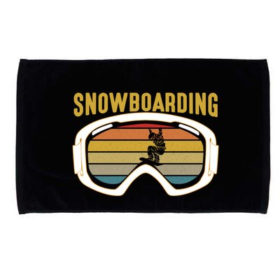 Retro Mountain Vibes: Vintage Snowboarding Meaningful Gift Microfiber Hand Towel