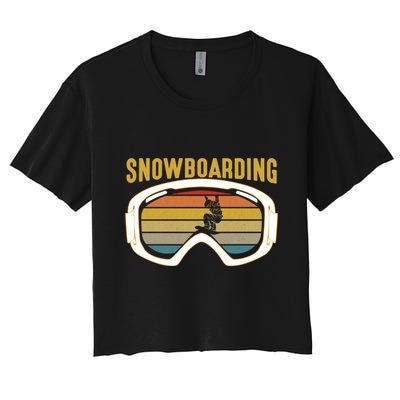 Retro Mountain Vibes: Vintage Snowboarding Meaningful Gift Crop Top