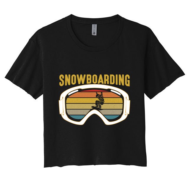 Retro Mountain Vibes: Vintage Snowboarding Meaningful Gift Crop Top